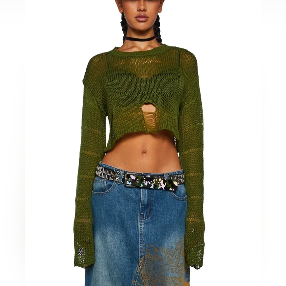 Dolls Kill Melancholic Melody cropped sweater M - Picture 1 of 2